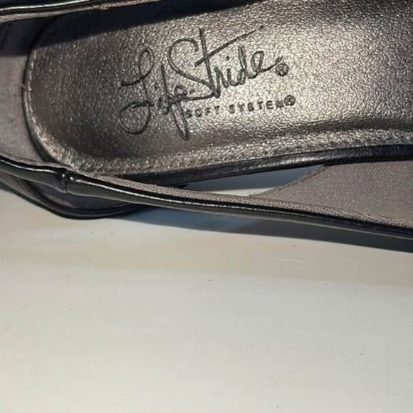 Life Stride Elegant Black Women’s Heels w Cut Out Back size 7W - Picture 2 of 8